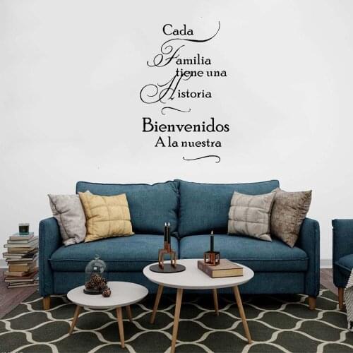 Spanish Quotes Wall Sticker Spanish Frase Wall Art Decal For Living Room Bedroom Vinyl Waterproof Mural RU4005