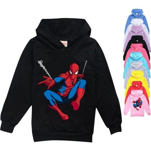 Disney Marvel Spider-Man new cartoon big childrens hooded jacket spring and autumn style sweater 10 colors optional comfortable