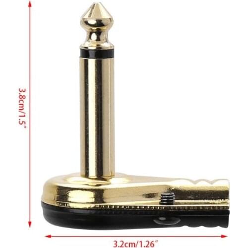 2021 New 1/4" 6.35mm Mono Jack Right Angle Plug Flat Male Guitar Effects Pedal Connector
