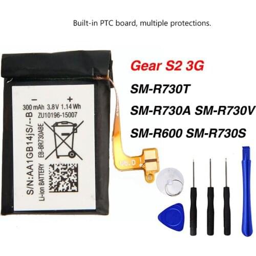 Original EB-BR730ABE Battery For Samsung Gear S2 3G R730 SM-R730A SM-R730V SM-R600 SM-R730S SM-R730T 300mAh
