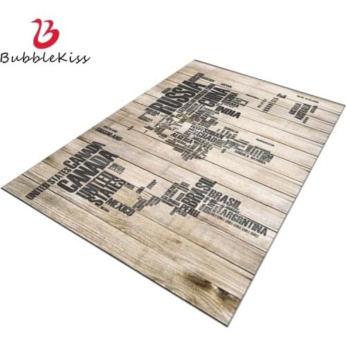 Bubble Kiss Carpets For Living Room Imitation Wood Texture Floor Mat Rug Black Letters Decor Rug Home Creativity Non-Slip Carpet