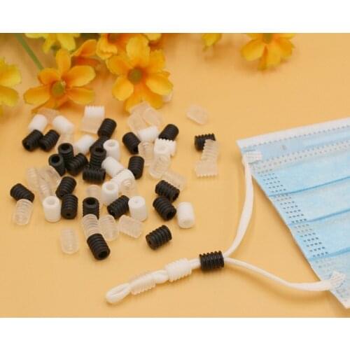 50/100/200Pcs Adult Children Adjustable Silicone Cord Locks Non Slip Stopper Lanyard Buckle Elastic Band Ear Cord Accessorie