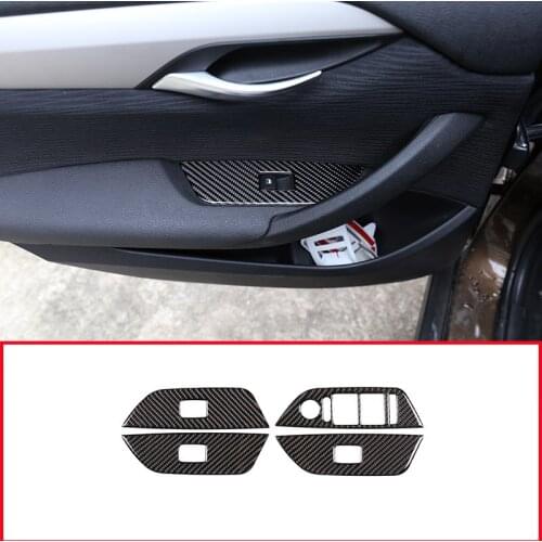 RHD and LHD Carbon Fiber Car Window Lift Button Frame Trim For BMW X1 E84 2011-2015 Both Right and Left Hand Drive 4pcs