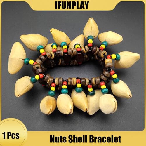 Handmade Nuts Shell Bracelet Handbell for Djembe African Drum Conga Percussion Accessories Music Instrument