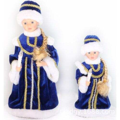30cm Russian Music Toy Decorations Doll Children Doll Snow Girl Music Electric Flashing Dancing Doll Russian Doll Gown Electric