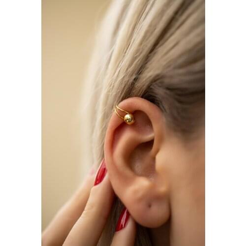 SRO Fashion Top Model Gold Plated Silver Cartilage Stud Earrings Modern Look Jewelry For Women Colour