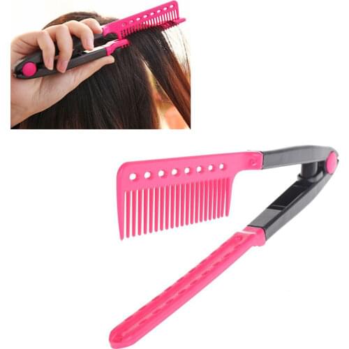 1PC Fashion Hair Combs V Type Hair Straightener Comb DIY Salon Haircut Hairdressing Styling Tool Barber Anti-static Brush