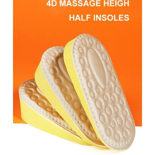 Height Increase Insoles 4D Massage Soft EVA Memory Foam Lift Cushion 1.5CM 2.5CM 3.5CM Heel Foot Care Shoes Pad