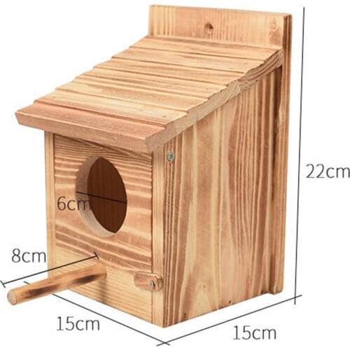 Pets Solid Wood Bird Nest Hole Outdoor Bird Nest Household Insulation Bird Cage Can Be Customized Parrot Breeding Box