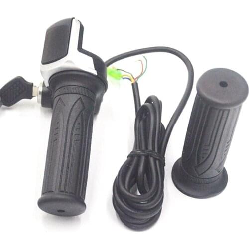 36V Universal Electric Bicycle Throttle Handle With Led Display Indicator Speed Power Display Key Lock For Electric Scooter Tw