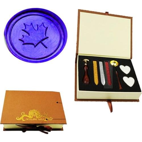Vintage Maple Leaf Custom Picture Logo Wedding Invitation Wax Seal Sealing Stamp Rosewood Handle Set