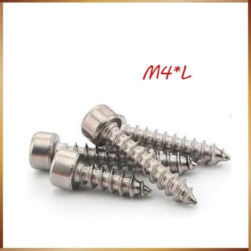 Wood screws 20PCS Hexagon Socket Screws Wooden Screws Furniture Sliding Door Self Tapping Screws Hardened M4*10/12/12/16/18