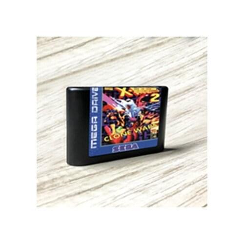 X-Mens 2 Clone Game Wars - EUR Label Flashkit MD Electroless Gold PCB Card forSega Genesis Megadrive Video Game Console