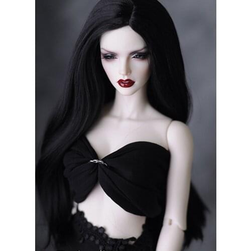 1/3 8-9 "Bjd Wig Mohair Fashion Style Black BJD Doll Wig Hair For Girls Free Shipping
