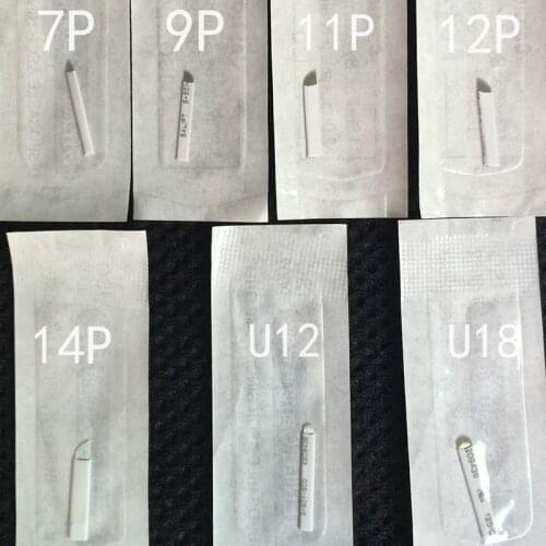 10Pcs/Lot Pins Needle Blade 7/9/11/12/14 Pins Makeup Eyebrow Tattoo Microblading Needles For 3D Embroidery Manual Tattoo Pen