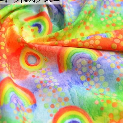Cartoon Rainbow Print 100% Cotton Fabric for Dress Kids Clothes Home Textile Tissues Sewing Quilting DIY Needlework Material