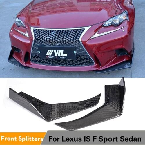 2PCS/Set Carbon Fiber / FRP Car Aprons Front Bumper Splitters Lip Flaps Cupwings for LEXUS IS F Sport Sedan 4-Door 2013-2015