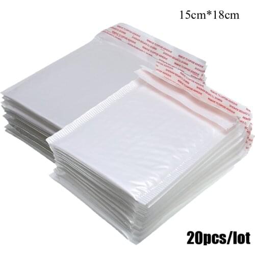 20 pcs/lot 15*18cm White Bag Foam Envelope Foam Foil Office Packaging Envelope Moistureproof Vibration With Bubble Mailing Bag