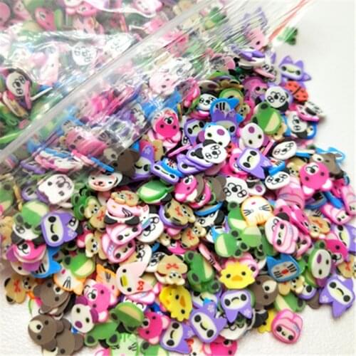 2000Pcs Mixed Flower Clay Beads Decoration Crafts Flatback Cartoon Scrapbook Fit Phone Embellishments Diy Accessories