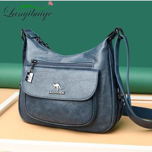 2020 Retro Ladies One Shoulder Messenger Bag Female Brand Casual Handbag High Quality PU Leather Lady Designer Diagonal Bag
