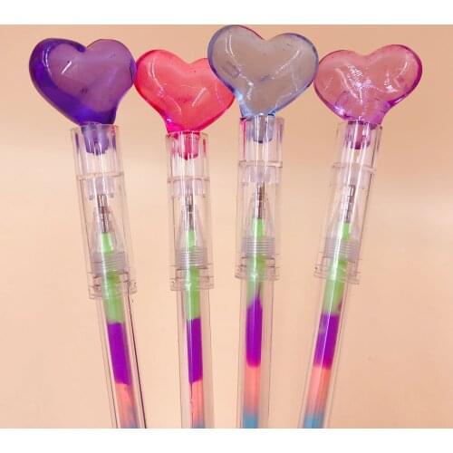 48 pcs/lot Kawaii Crystal Heart Gel Pen Cute 0.7 mm Colorful ink Drawing Pens School Office writing Supplies Promotional Gift