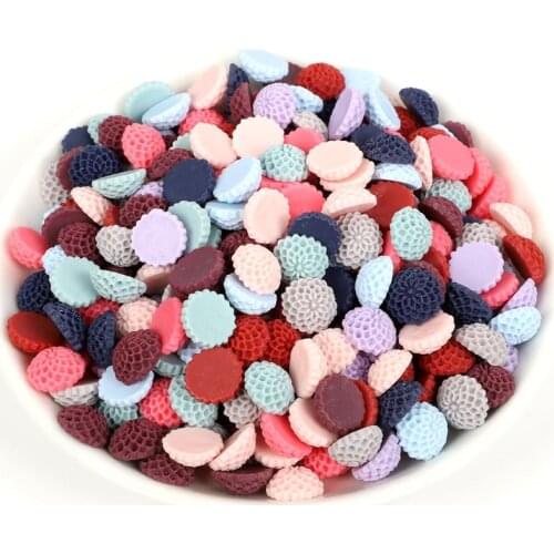 50Pcs 12mm Mixed Resin Flower Flatback Embellishments Cabochon Decoration Scrapbooking Diy Crafts Embellishments Accessories