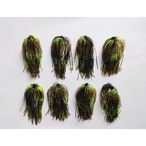 8 Bundles 50 Strands Silicone Skirts Wire Fishing Accessories Football Jigs Replacement Buzzbait Spinnerbait DIY Fly Tying Q 28