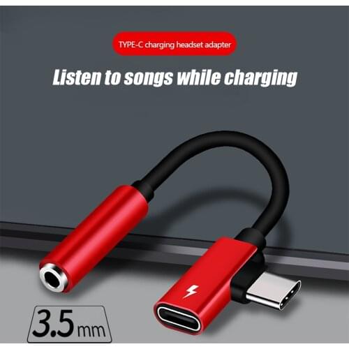 90 Degree Usb C 3.5mm Headphone Adapter 2 in 1 Type C To Jack 3.5mm Audio Adapter for Samsung Note 20 Ultra 10 S21 Plus