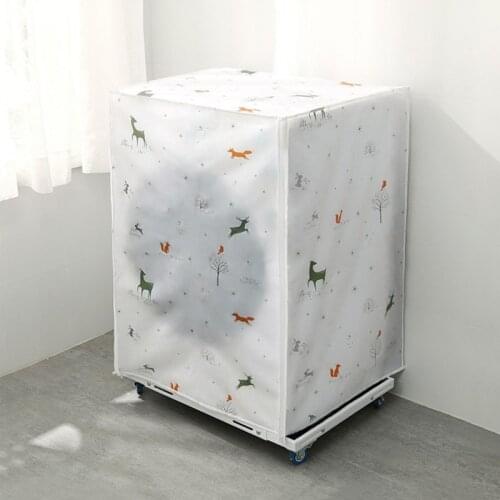 PEVA Drum Washing Machine Cover Dust Cover Clean Waterproof Dust Cover Front Loading Washing Machine Cover Household Goods