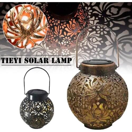 Black/Copper Solar Lantern Hanging Light LED Yard Outdoor Patio Garden Lamp Decor Waterproof Solar Lantern Lights