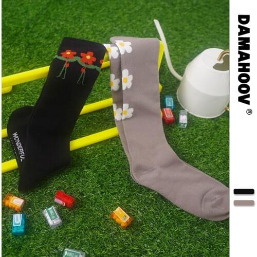 Small Flower Series Stockings Spring and Autumn New Products Knee Socks Female College Fresh Ins Style Cotton Women