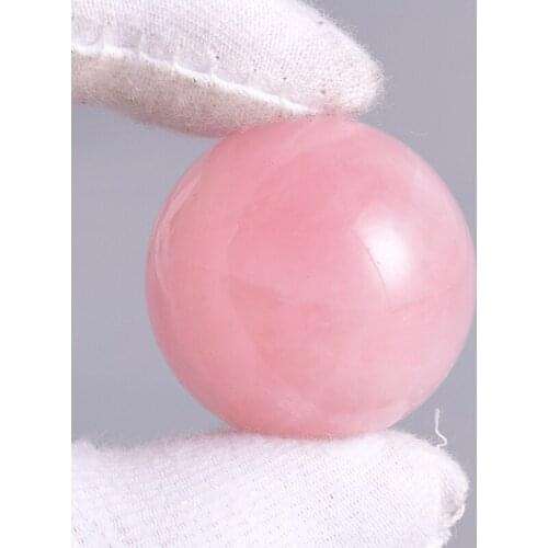 Gems Crafts Crystal Ball Undrill 30 mm Bead Natural Rose Quartz Sphere Chakra Healing Reiki Stone Carving Craft Decorative Ball