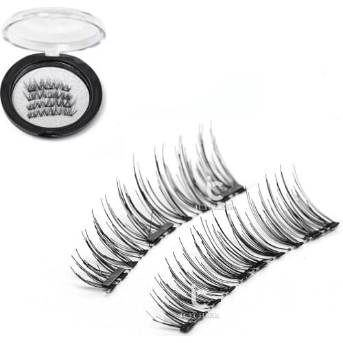 ICYCHEER Makeup Beauty Natural Look Beauty 3D Full Triple Magnetic Eyelashes Magnet False Eye Lashes