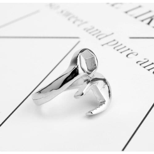 Biker Mechanic Wrench Rings for Mens Hip Hop Jewelry Stainless Punk Style Rings for Boys Male Accessories Ring Gifts