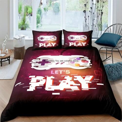 Cartoon Bedding Sets Kids Boys Bed Set Game Quilt Comforter Covers 3d Gamer Duvet Cover 2/3 Pcs King Queen Single