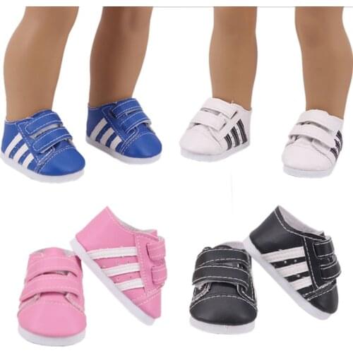 Fashion New Pattern Popular Velcro Sneakers Fit 18 Inch American&43cm Baby New Born Doll Clothes Accessories,Girls Toys