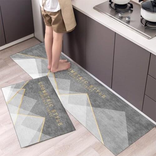 Fashionable Simple Nordic StyleWaterproof Kitchen Floor Mat Household Carpet Long Strip Door Mat Modern Home Decor
