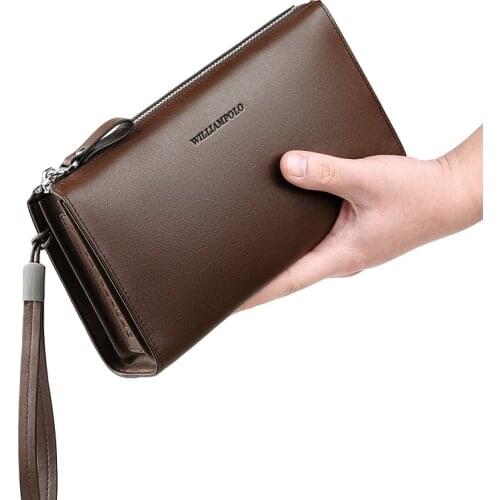 Mens leather clutch bag business fashion large capacity clutch bag multifunctional clutch bag