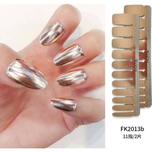 1Sheet Mirror Effect Nail Art Sticker Rose Gold Color Decorations Adhesive Foils Waterproof Full Cover DIY Wraps for Women Gift