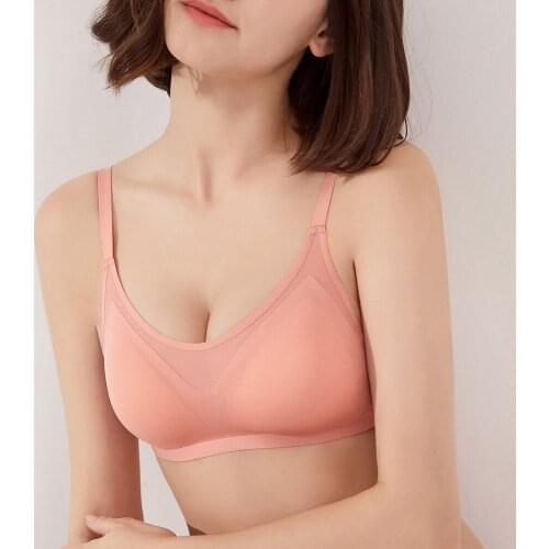 New smooth seamless comfort bra no chest thin spring and summer underwire underwear for girls