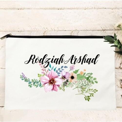Personalized Makeup Bag Bridesmaid Cosmetic Bags Personalized Stylish Handwritten Bridesmaid Gifts Accessory Bags