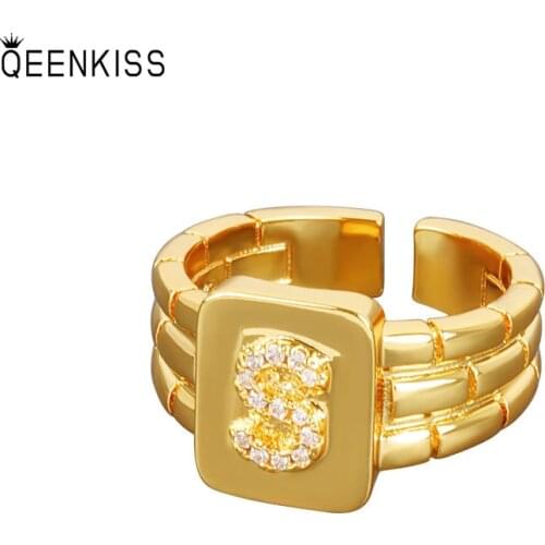 QEENKISS Rings With Cubic Zirkonia For Women