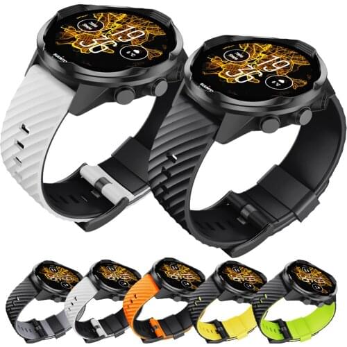 Silicone Rubber bracelet Watch Strap For Suunto 7/9 Smart Watch Wristband Strap For Suunto 9 Baro/D5/ sport wrist hr Watch Band