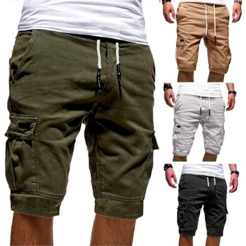 Mens Shorts Green Cargo Shorts Summer Bermudas Male Flap Pockets Jogger Shorts Casual Working Army Tactical Bermudas