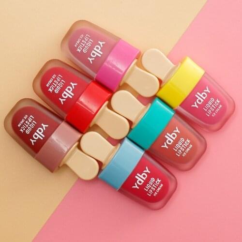 6 Colors Ice Cream Lip Tint Long-Lasting Liquid Lipstick Waterproof Sexy Matte Lip Gloss Makeup Women