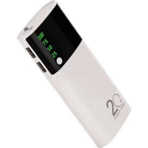 White Power Bank Double USB Digital Display Powerbank 30000mah Fast Charger Portable External Battery Flashlight Xiaomi Samsung
