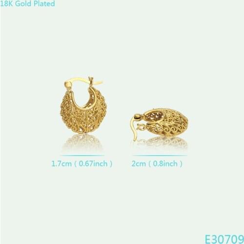 Ethlyn Ethiopian/Nigeria/Kenya /Ghana African basket design earrings Gold Color fashion earrings For Women