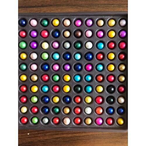 10Pcs 6-8mm round rainbow colored Loose Pearls Beads Freshwater Pearl pink gold teal green brown blue red mint purple N1