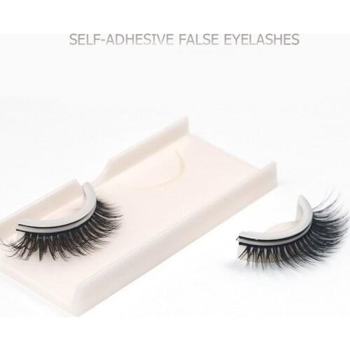 10 Piece Self-adhesive Chemical Fiber Eyelashes Lotus Plate Makeup Thick False Lashes Black Nature Soft Private Label