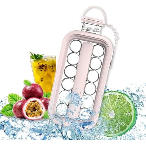 Ice Ball Maker 2 In 1 Water Bottle Ice Ball Making Mould Ice Bucket Bottle Cubic Container Ice Cube Round Tray Mold Kitchen Tool